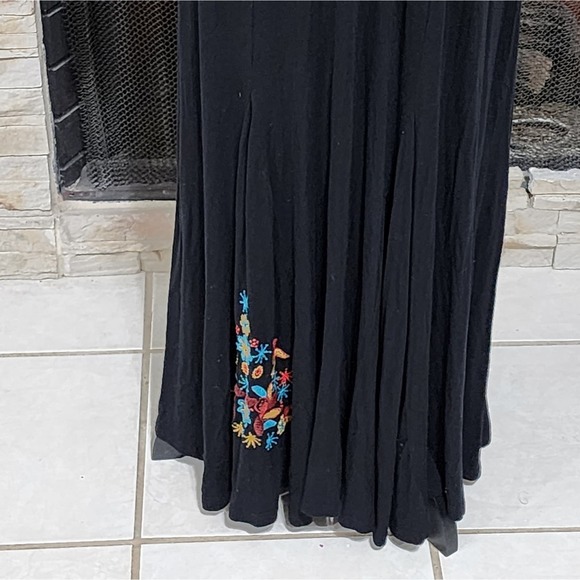 Soft Surroundings boho long sleeve stretch knit embroidered maxi dress size‎ XS - Picture 7 of 9